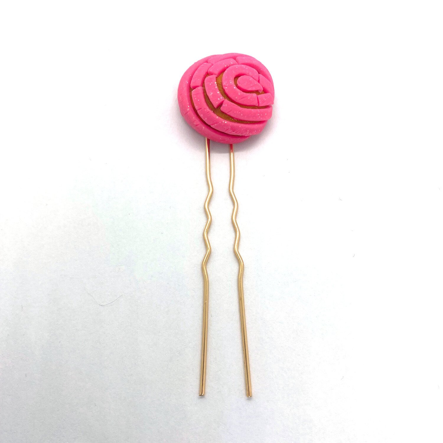pink concha hair pin